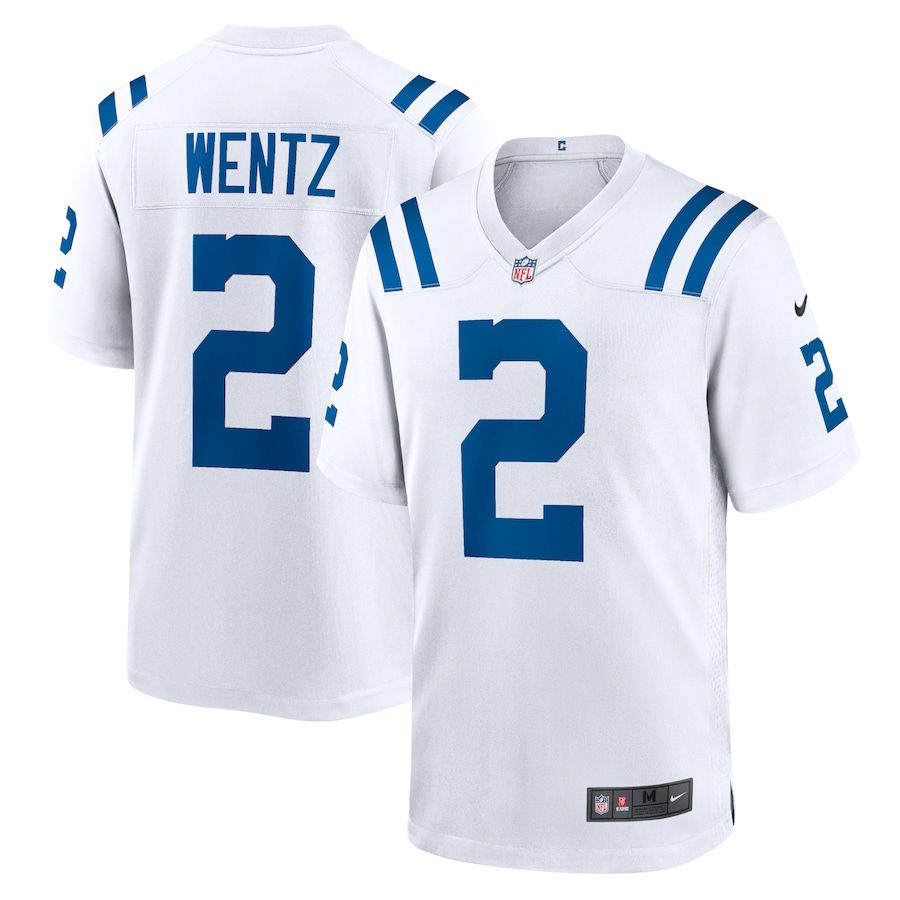 Men Indianapolis Colts 2 Carson Wentz Nike White Game NFL Jersey